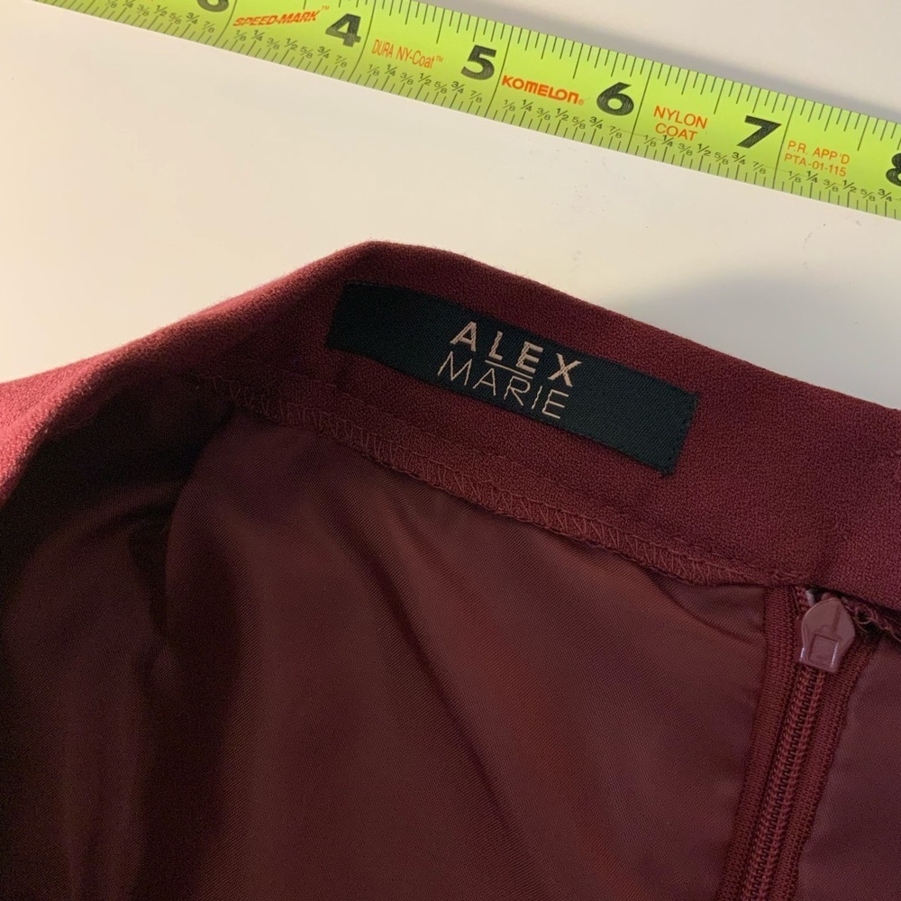 Alex Marie Deep Red A-Line Skirt View 6